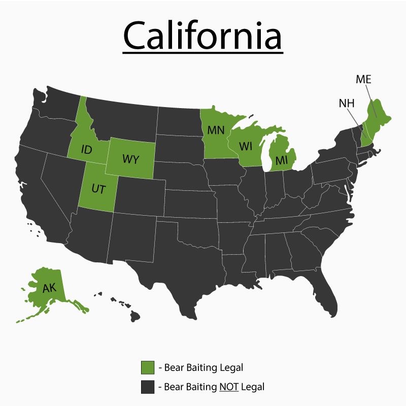 California Bear Baiting Tips Map